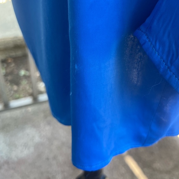 Zara Blue Ruffled Wrap Dress with Puff Sleeves - Picture 7 of 8